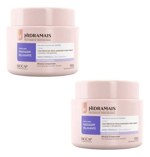 Kit 2 Creme Desodorante Hidramais Massagem Relaxante 500g