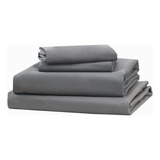 Juego De Sábanas Queen Size Ultra Suave 4piezas Anti-ácaros Diseño De La Tela Gris Claro