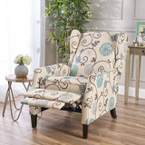 Silla Reclinable En Tela Estampada Tradicional, Noble