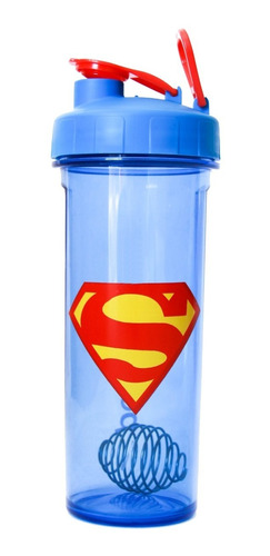 Shaker Superman Design Vaso Gym Caramañola 750 Ml Bpa Free