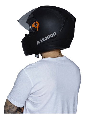 Pack X2 Patente Reflectivo Vinilo Corte Adhesivo Moto Casco