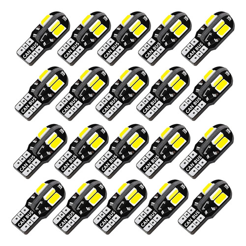 20pzs Foco Led Pellizco T10 W5w 194 192 168 2825 Para Auto