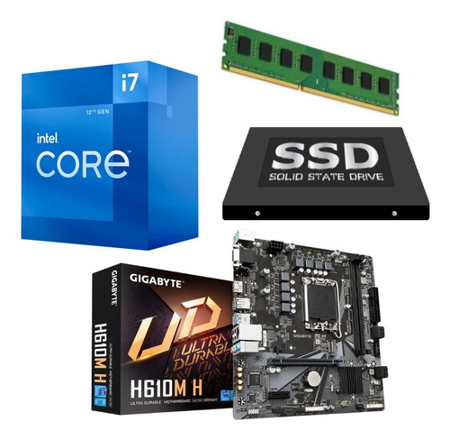 Kit Actualización Core I7 12700 Mother H610 Ram 32gb Ssd 512