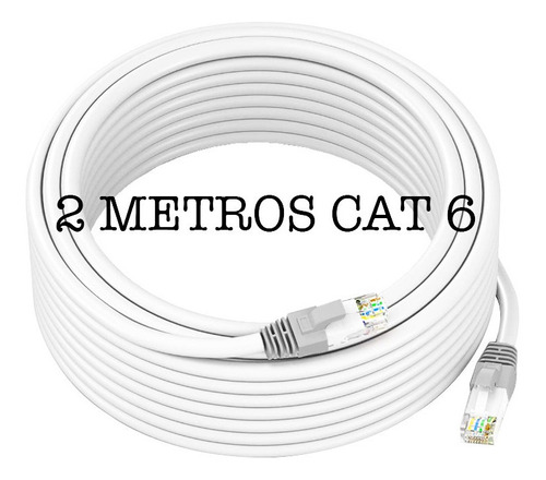 Cable Utp Ethernet Cat 6  Red Internet Ponchado X 2 Metros