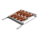 Grelha Parrilla Argentina Uruguaia Inox 50x50 Kit Churrasco