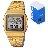 Reloj Casio Retro Vintage A500 Dorado Original Envío Gratis