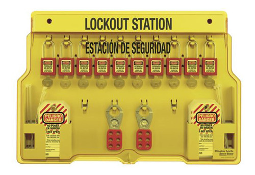 Master Lock 1483bp410es Lockout Tagout Estacion De Candado, 