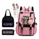 7 Piezas De Mochila Kpop Student Blackpink, Lancha Y Bolsa