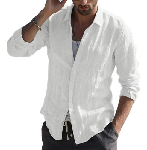 Camisa Hombre Manga Larga Casual Playa Viaje