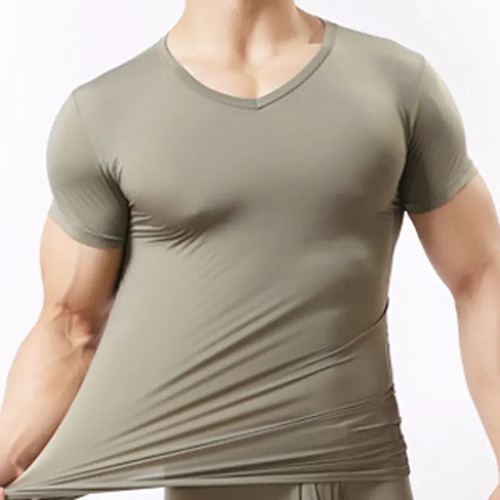 Conjunto De Camisetas De Seda Transparente Para Hombre, Con