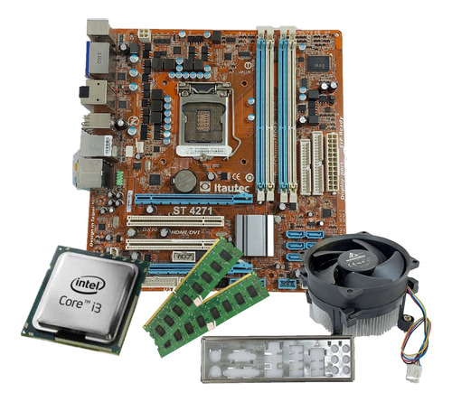 Kit Placa Mãe St-4271 1156 + Intel I3-550 + 4gb Ram + Cooler