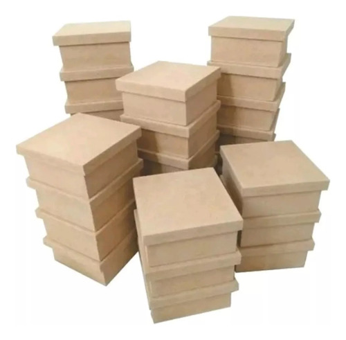 Kit 50 Caixa Caixinha Mdf Cru 6x6x5 Cm Lembrancinhas 