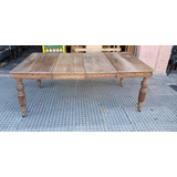 Mesa Comedor Antigua Madera Cedro Con 2 Tablas 1,95mts