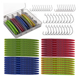 Goture 72pcs Caja Senkos Y Anzuelos Para Diferentes Pesca.