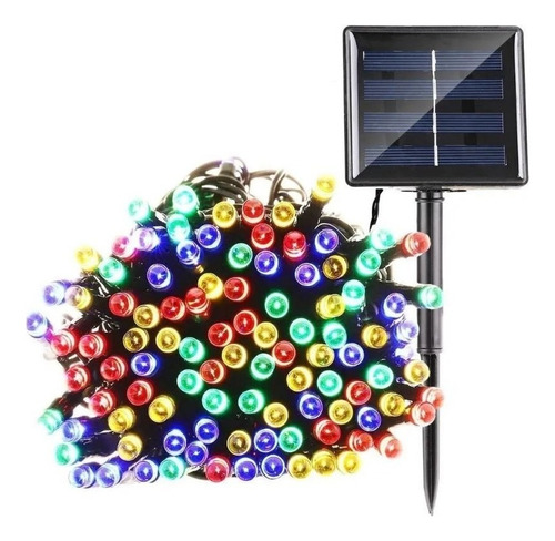 Luces Led Guirnalda Solar 200 Multicolor Rgb 20 Metros