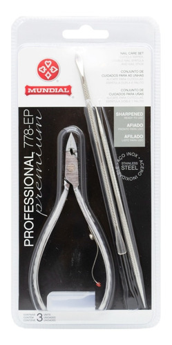 Mundial Personal Care Alicate Uñas + Repujador +palito 778ep