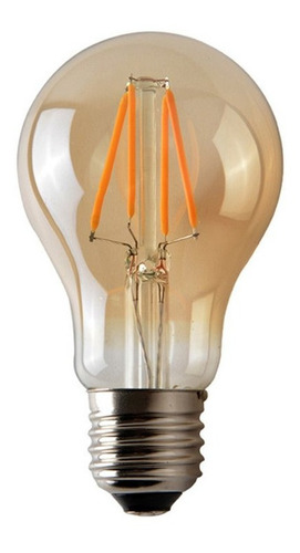 Pack 4 Ampolletas Led A60 Vintage 8w E27 2700k Ambar 