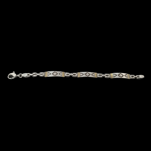 Pulsera De Plata 925 Con Detalles En Oro , 15.1 Gramos 