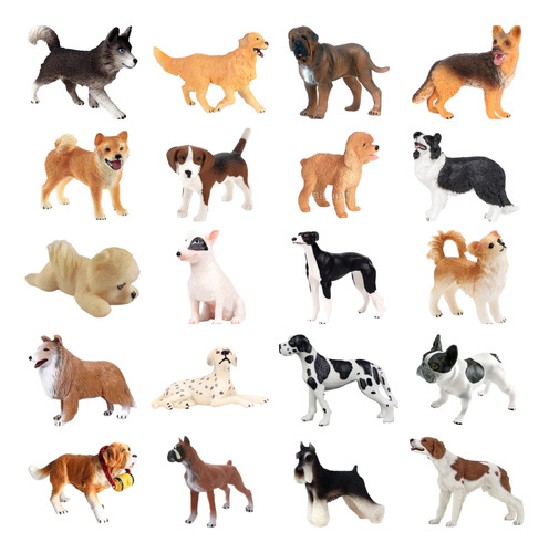 Set De 20 Perros Realistas Figuras Animales Realistas Husky