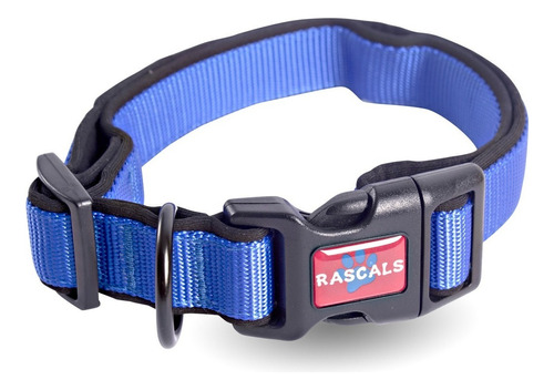 Collar Perro Mediano Acolchonado Premium Rascals Tamaño Del Collar M Nombre Del Diseño Neoprene - Sbr Color Azul