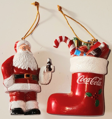 Papa Noel Coca Cola Y Bota Navidad Coca Cola Lote Vintage 