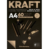 Bloco Clairefontaine  De Papel Kraft Brown & Black A4 90g