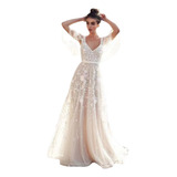 Vestido Noiva Longo Simples Debutante Princesa Lace Dress 