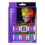 Tinta Liquida Fluorescente 6 Cores Colormake Neon Facial