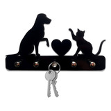 Porta Chaves Amor Cachorro E Gato Decoração Criativa