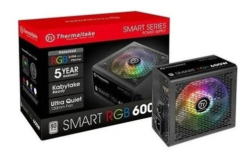 Fuente De  Pc Thermaltake  Smart Rgb  600w Black Box 80 Plus