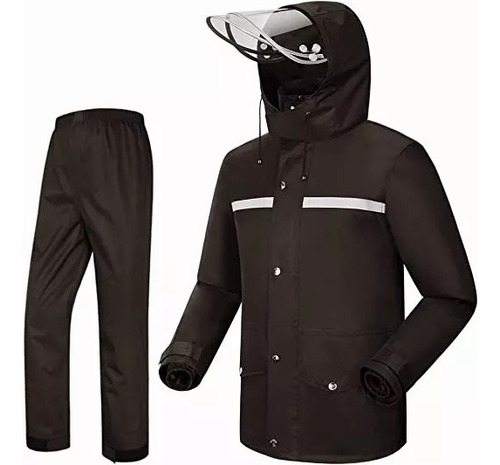 Impermeable Hombre Motociclista Reflejante Con Capucha Alas