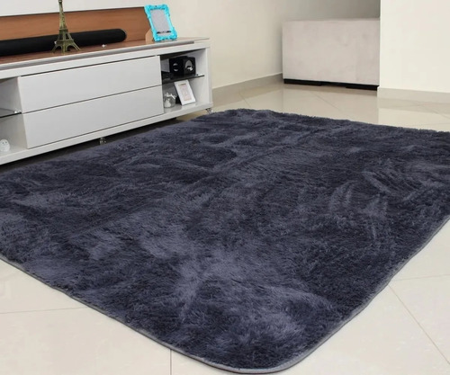 Tapete Sala Peludo Macio 2,00x3,00  Azul  Liso Promoção