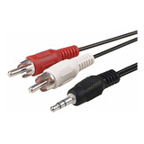 Cable Audio 2 Rca Macho A Miniplug 3,5 Mm 1,50 M Plug Macho