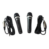 Microfone P/ Karaoke Profissional C/ 2 Unidades + Cabos