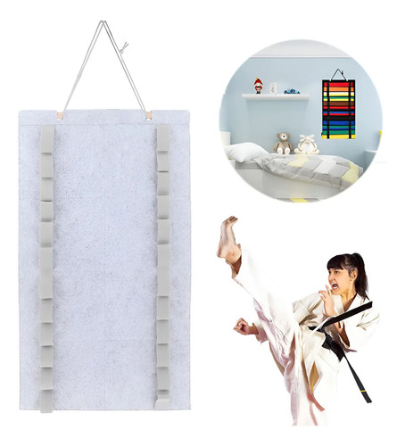 Soporte Porta Cintas Taekwondo Hapkido Karate 12 Cinturones