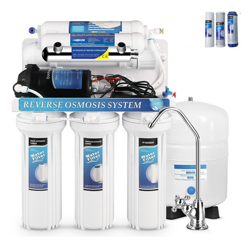 Filtro De Agua Osmosis Inversa 7 Etapas Uv + Alcalino + Kit 