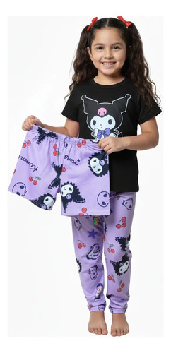 Pijama Infantil 3 Piezas Kuromi Niñas