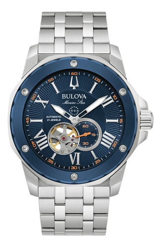 Reloj Bulova Automatico Marine Star 98a302 Azul Original