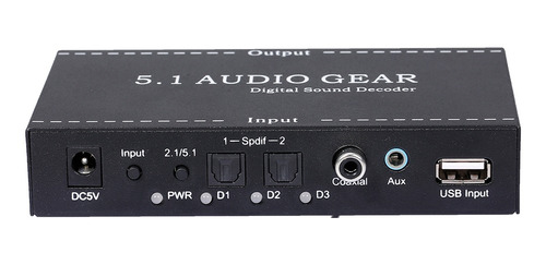 Nk-a6l 5.1 Audio Gear Digital Audio Decodificador De Sonido 