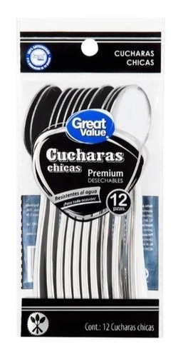 Cuchara Desechable Great Value Premium Chica 4 Paq Con 12 Pz