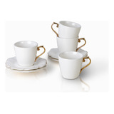 Set Pocillo Y Plato Gold 180 Ml X 4 Pts Ambiente Gourmet