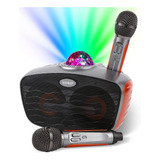 Mquina De Karaoke Bluetooth Con 2 Micrfonos Inalmbricos, Sis