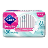 Toallas Saba Sensiti-v Pantiproctectores Ultradelgada 80 Pzs