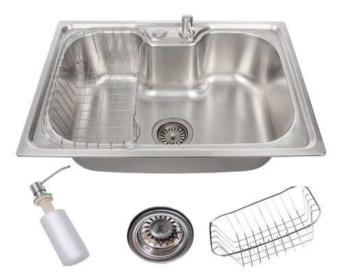 2 Cubas Gourmet Cozinha Aço Inox Com Acessórios 60x42cm 