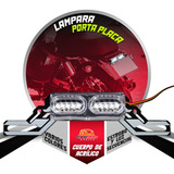 Porta Placa Para Moto Con Luz Led Estrobo Colores 