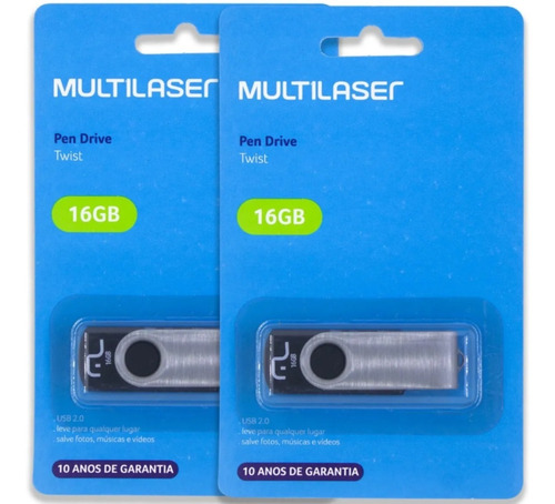 Kit 2 Pendrive Multilaser 16gb - 100% Original Envio Rápido