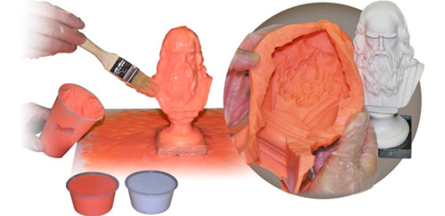 Caucho Silicona Moldes Liquido Brochable 25 X 225g Estatuas