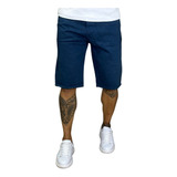 Bermuda Jeans Masculina De Sarja Slim Fit Linha Premium