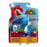 Super Mario Figuras De Acción De 11 Cm Yoshi Azul Con Huevo