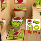 Conjuntos De Tapetes De Banheiro Christmas Grinch Toilet Sea